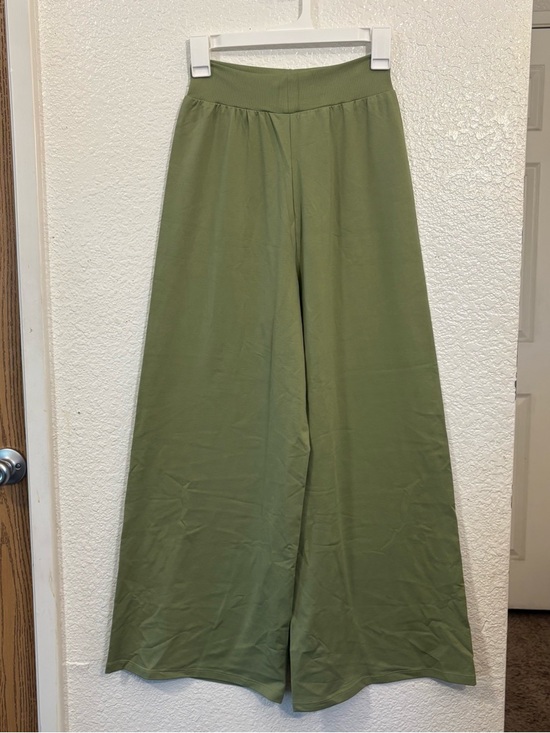 OQQ Pants - OQQ Wide Leg Stretch Pants Women Small Olive Green High Waist Flowy Lounge Pants
